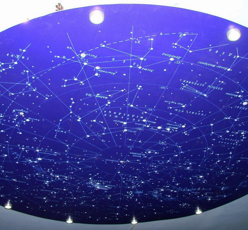 большая карта звёздного неба на потолке