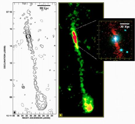 Радиоизображение струги из галактики CGCG049-033